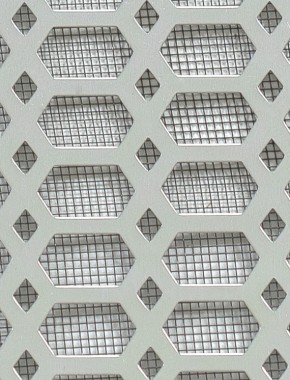 Slot & Diamond Silver anodised 2 X 1m with black backing mesh 0