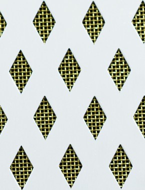 Small Diamond Silver anodised 1X1m with brass backing mesh cut to size 0