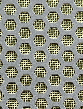 Honeycomb pewter 2 X 1m with brass backing mesh 0