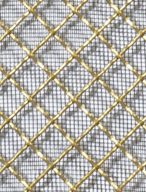 Crimped mesh 2 X 1 10X10 BRASS1.5 DIAMONDBLACKmesh