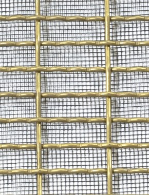 Crimped mesh 2 X 1 25 X 8 BRASS2 SQUAREBLACKmesh 0