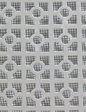 Moroccan Silver anodised 1X1m with black backing mesh cut to size 0