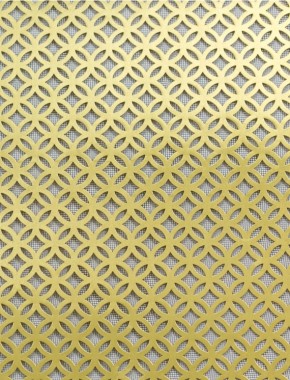 Inner Circle brass 1X1m with black backing mesh cut to size 1