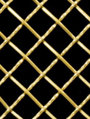 Crimped mesh 2 X 1 12.5 X 12.5 BRASS2.5 DIAMONDNOmesh cut to size