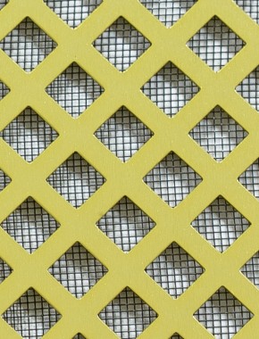 Lattice Gold anodised 1X.665m with black backing mesh