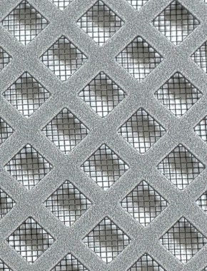 Lattice pewter 1X.665m with black backing mesh