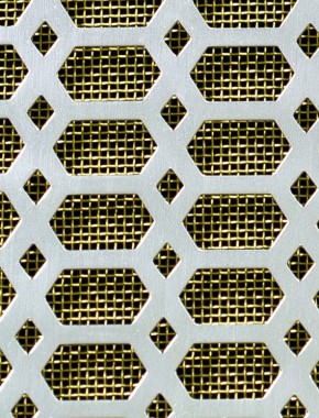 Slot & Diamond Silver anodised 2 X 1m with brass backing mesh 0