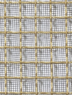 Crimped mesh 1X.665 10X10 BRASS1.5 SQUAREBLACKmesh