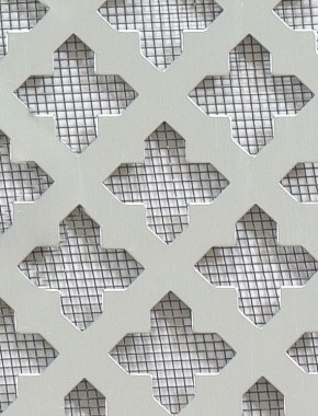 Fancy Cross Silver anodised 1X.665m with black backing mesh