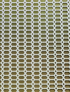 Slot & Diamond Silver anodised 2 X 1m with brass backing mesh 1