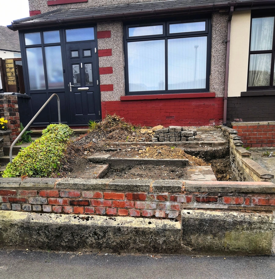 Before brick wall