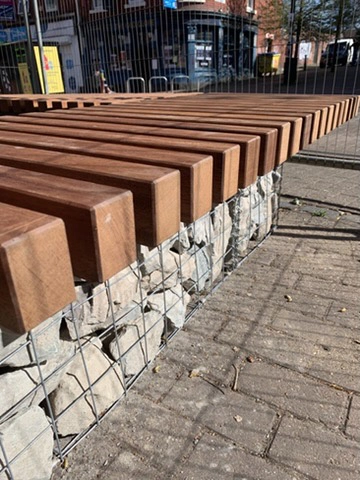 gabion street bench