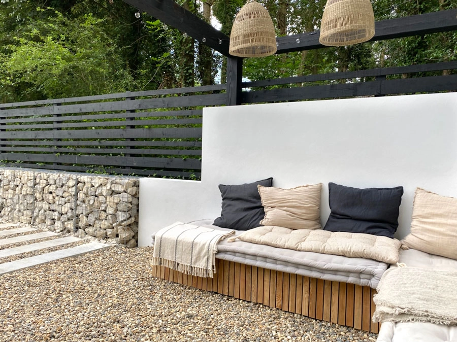 gabion boundary wall modern