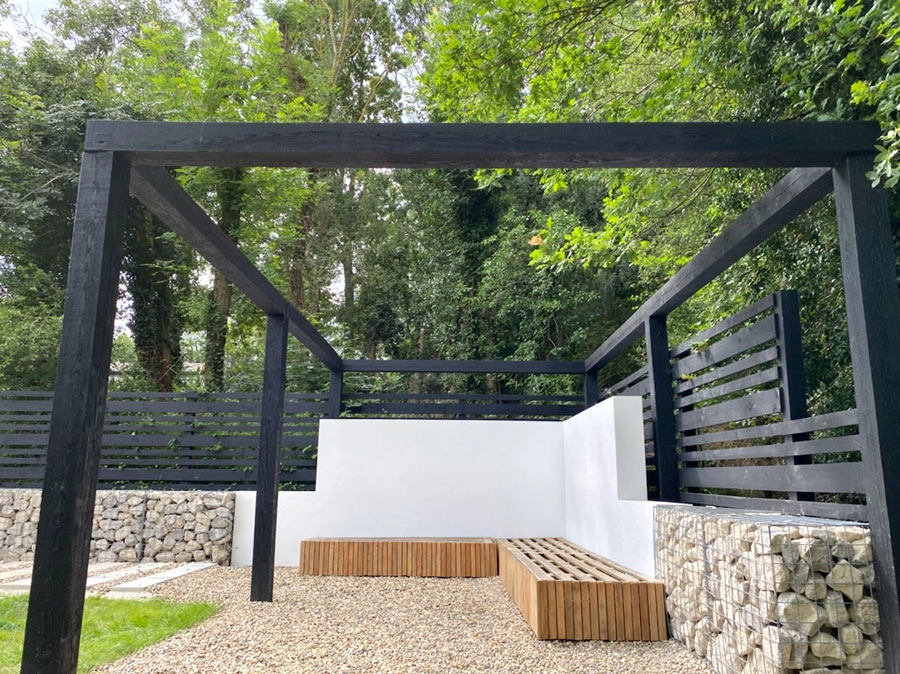 black timber framed boundary