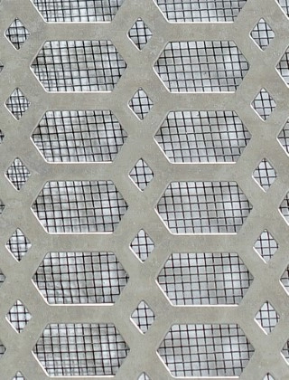 Slot & Diamond stainless 2 X 1m with black backing mesh