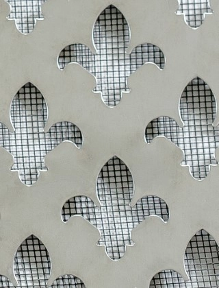 Fleur De Lys stainless 2 X 1m with black backing mesh cut to size