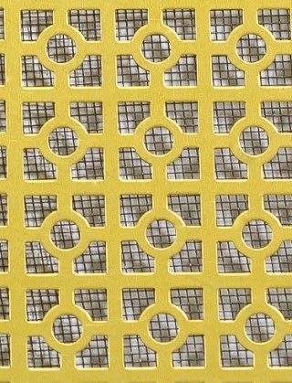Moroccan brass 2 X 1m with black backing mesh cut to size