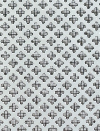 Fancy club Silver anodised 2 X 1m with black backing mesh cut to size