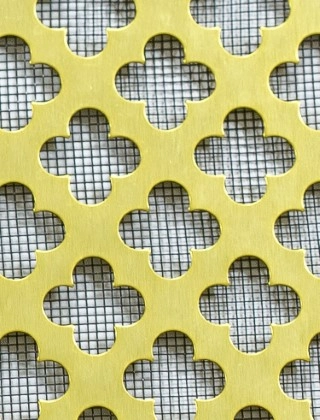 Large Club Gold anodised 1X.665m with black backing mesh cut to size