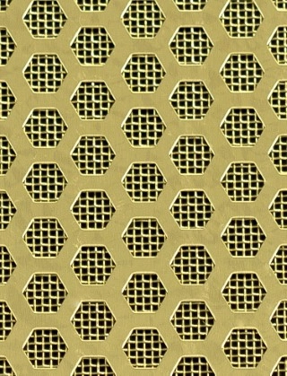Honeycomb brass 1X.665m with brass backing mesh cut to size
