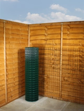 green pvc weldmesh 2 x 2 16G 4ft x 30m