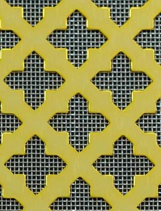 Fancy Cross Gold anodised 2 X 1m with stainless backing mesh cut to size