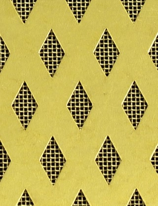 Small Diamond brass 1X1m with brass backing mesh