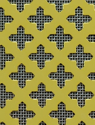 Small Cross Gold anodised 2 X 1m with stainless backing mesh