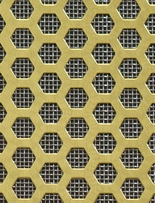 Honeycomb brass 2 X 1m with stainless backing mesh