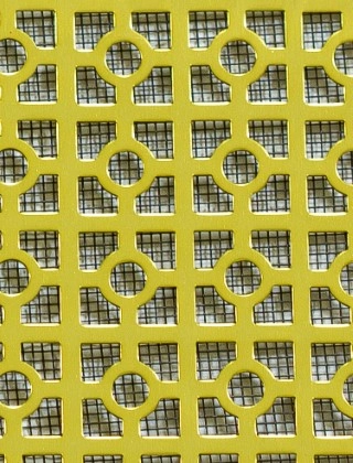 Moroccan Gold anodised 1X.665m with black backing mesh cut to size