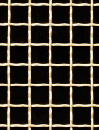Crimped mesh 2 X 1 10X10 BRASS1.5 SQUARENOmesh cut to size