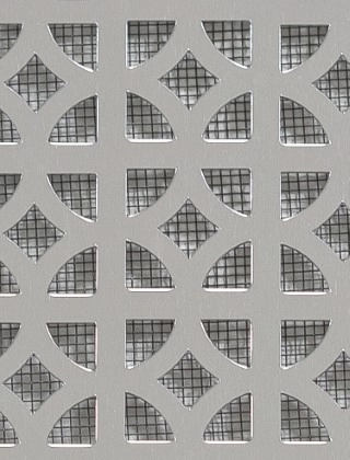Ockley Silver anodised 1X.665m with black backing mesh cut to size