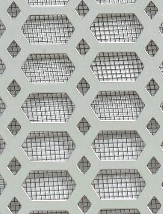 Slot & Diamond Silver anodised 1X.665m with black backing mesh cut to size