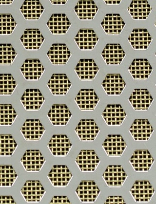Honeycomb stainless 2 X 1m with brass backing mesh cut to size