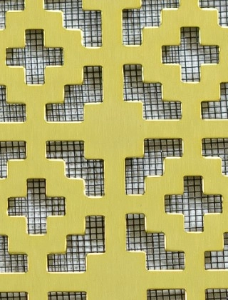 Iden Gold anodised 2 X 1m with black backing mesh cut to size