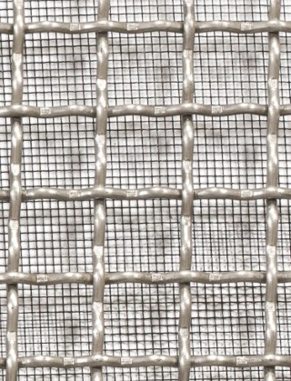 Crimped mesh 1X.665 15 X 15 SS3042.3 SQUAREBLACKmesh