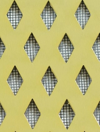 Small Diamond Gold anodised 1X1m with black backing mesh cut to size