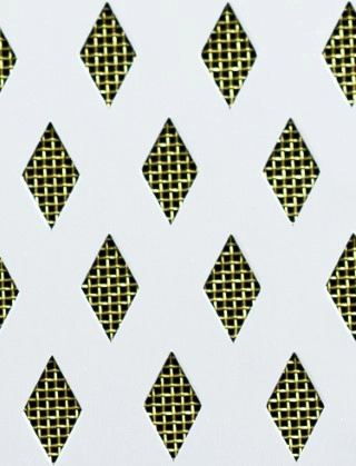 Small Diamond Silver anodised 1X.665m with brass backing mesh cut to size