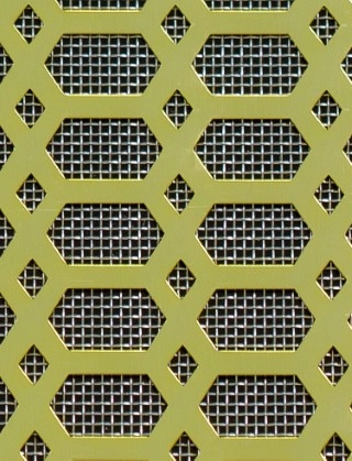 Slot & Diamond Gold anodised 2 X 1m with stainless backing mesh cut to size