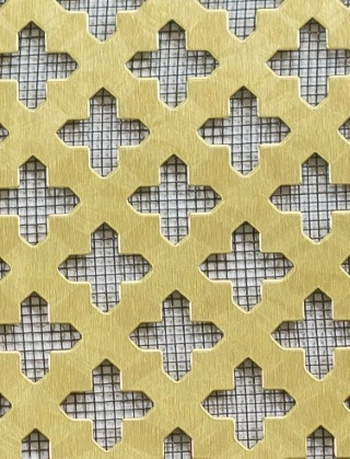 Small Cross brass 2 X 1m with black backing mesh