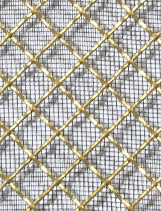 Crimped mesh 2 X 1 10X10 BRASS1.5 DIAMONDBLACKmesh cut to size