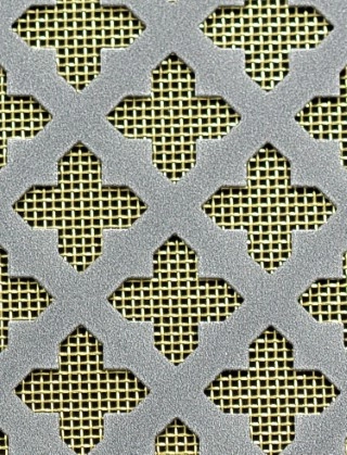Fancy Cross pewter 1X1m with brass backing mesh cut to size