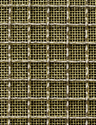 Crimped mesh 1X.665 10X10 SS3161.5 SQUAREBRASSmesh cut to size
