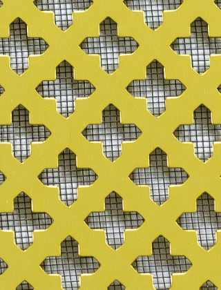 Small Cross Gold anodised 2 X 1m with black backing mesh