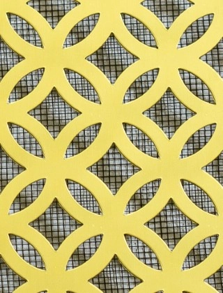 Inner Circle Gold anodised 1X1m with black backing mesh cut to size
