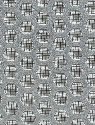 Honeycomb pewter 1X.665m with black backing mesh