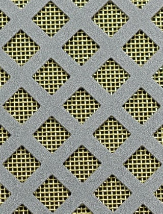 Lattice pewter 1X.665m with brass backing mesh cut to size