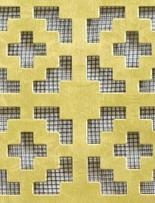 Iden brass 2 X 1m with black backing mesh cut to size
