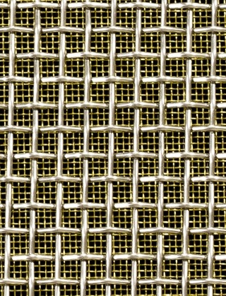 Crimped mesh 1X.665 5 X 5 SS3161.6 SQUAREBRASSmesh cut to size