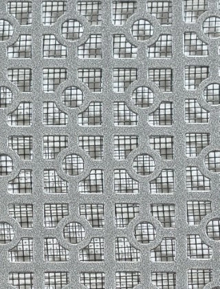 Moroccan pewter 2 X 1m with black backing mesh cut to size